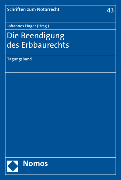 Cover of book: Die Beendigung des Erbbaurechts