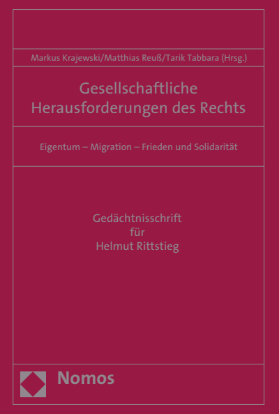 Cover of book: Gesellschaftliche Herausforderungen des Rechts