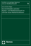 Cover des Buchs: Die Schnittstellen zwischen Marken- und Wettbewerbsrecht im Licht der neuen Markenfunktionen