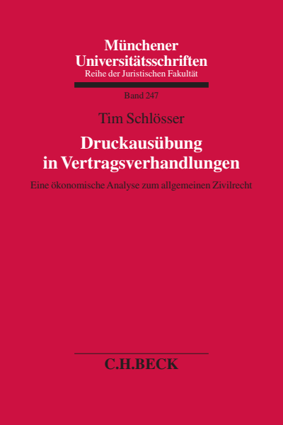 Cover of book: Druckausübung in Vertragsverhandlungen