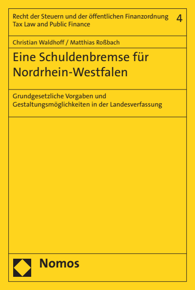 Cover of book: Eine Schuldenbremse für Nordrhein-Westfalen