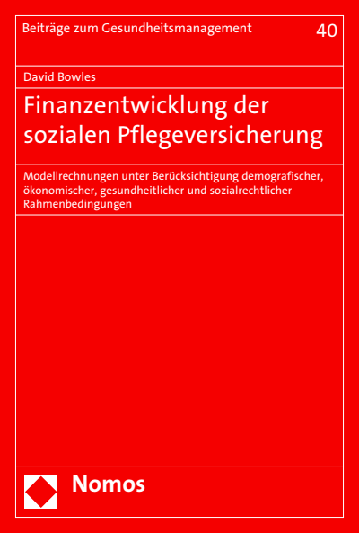Cover of book: Finanzentwicklung der sozialen Pflegeversicherung