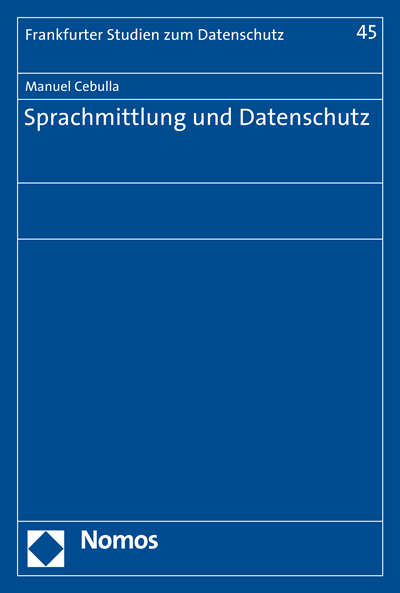 Cover des Buchs: Sprachmittlung und Datenschutz