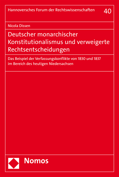 Cover of book: Deutscher monarchischer Konstitutionalismus und verweigerte Rechtsentscheidungen