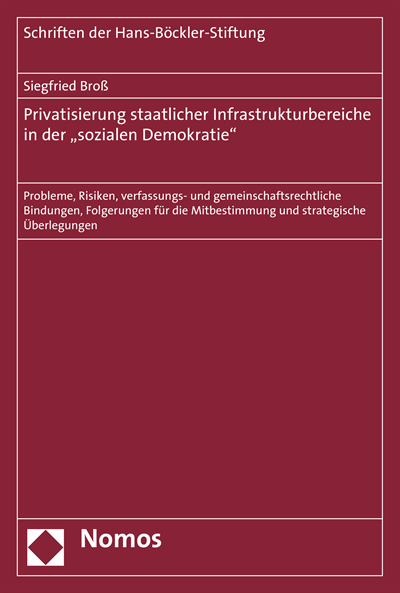 Cover of book: Privatisierung staatlicher Infrastrukturbereiche in der "sozialen Demokratie"