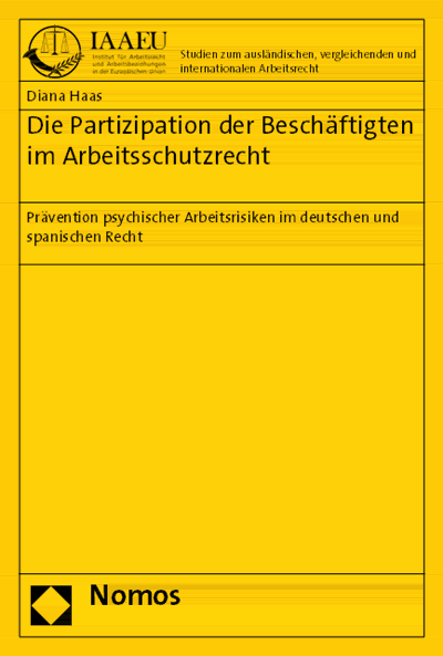 Cover des Buchs: Die Partizipation der Beschäftigten im Arbeitsschutzrecht