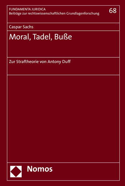 Cover of book: Moral, Tadel, Buße