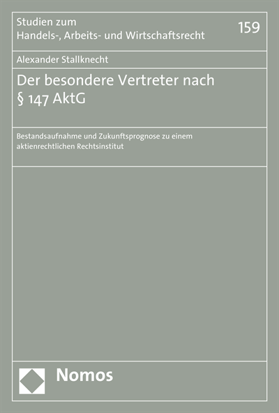 Cover des Buchs: Der besondere Vertreter nach § 147 AktG