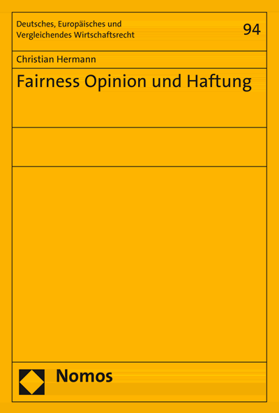 Cover of book: Fairness Opinion und Haftung