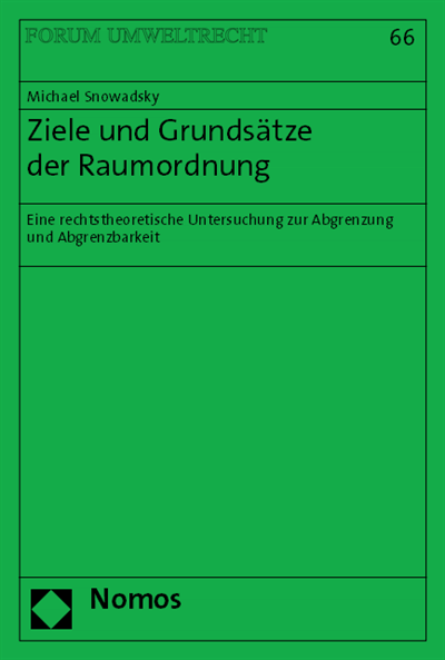 Cover des Buchs: Ziele und Grundsätze der Raumordnung