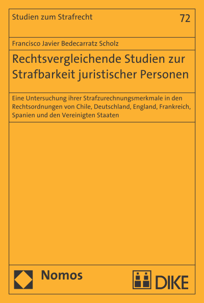 Cover des Buchs: Rechtsvergleichende Studien zur Strafbarkeit juristischer Personen
