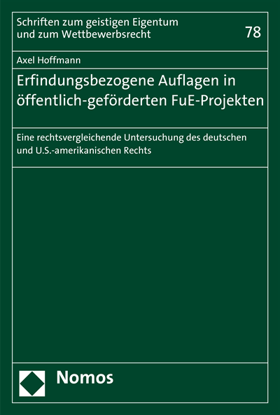 Cover des Buchs: Erfindungsbezogene Auflagen in öffentlich-geförderten FuE-Projekten