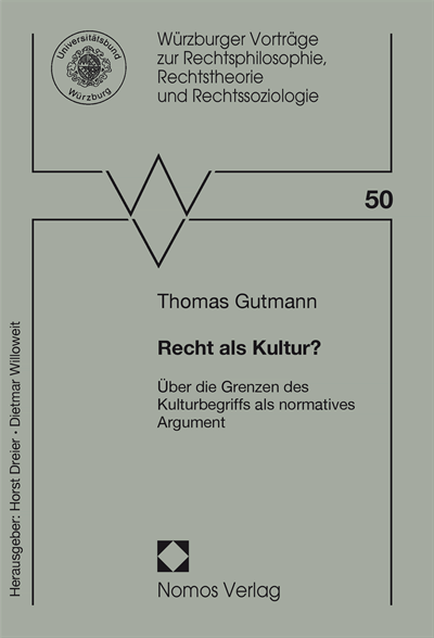Cover of book: Recht als Kultur?