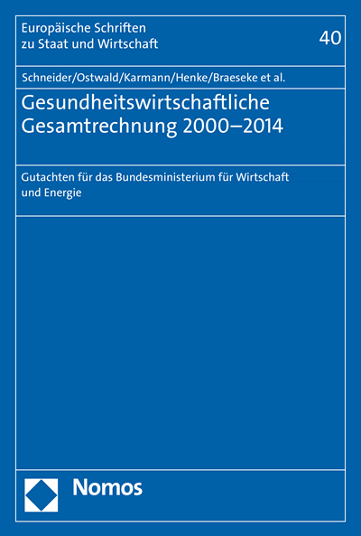Cover of book: Gesundheitswirtschaftliche Gesamtrechnung 2000-2014
