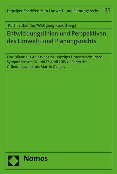 Cover des Buchs: Entwicklungslinien und Perspektiven des Umwelt- und Planungsrechts
