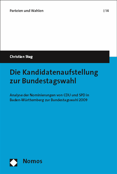 Cover of book: Die Kandidatenaufstellung zur Bundestagswahl