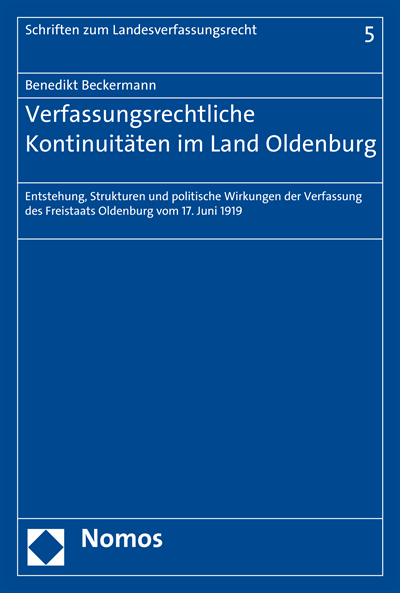 Cover des Buchs: Verfassungsrechtliche Kontinuitäten im Land Oldenburg