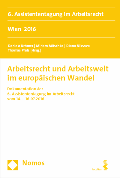 Cover of book: Arbeitsrecht und Arbeitswelt im europäischen Wandel