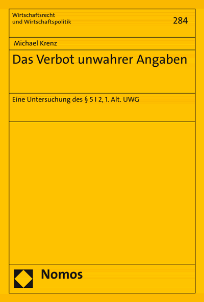 Cover of book: Das Verbot unwahrer Angaben