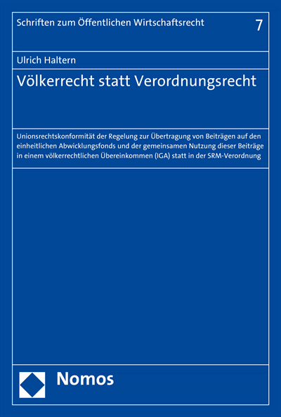 Cover of book: Völkerrecht statt Verordnungsrecht