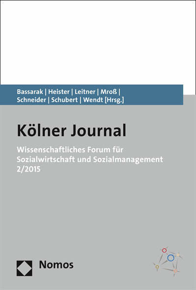 Cover of book: Wissenschaftliches Forum für Sozialwirtschaft und Sozialmanagement 2/2015