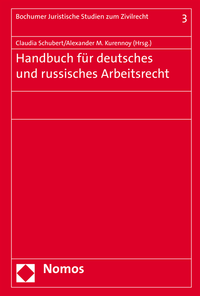 Cover des Buchs: Handbuch für deutsches und russisches Arbeitsrecht