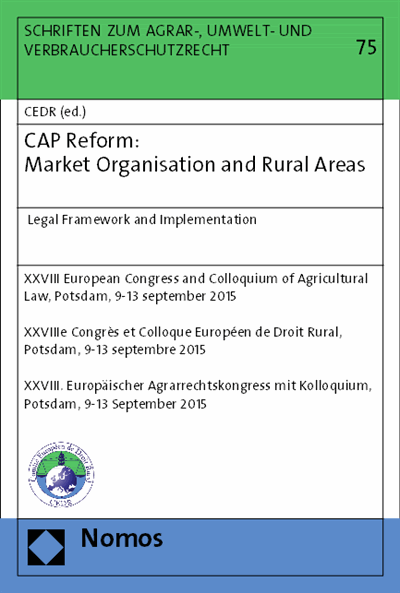 Cover des Buchs: CAP Reform: Market Organisation and Rural Areas