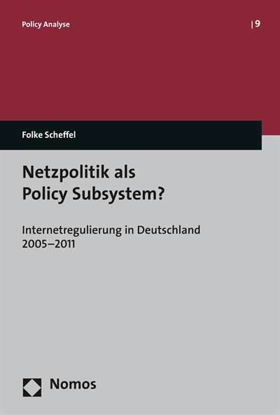 Cover des Buchs: Netzpolitik als Policy Subsystem?