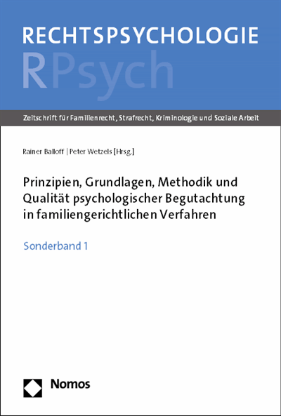 Cover des Buchs: Prinzipien, Grundlagen, Methodik und Qualität psychologischer Begutachtung in familiengerichtlichen Verfahren