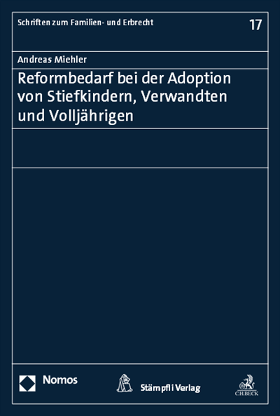 Cover des Buchs: Reformbedarf bei der Adoption von Stiefkindern, Verwandten und Volljährigen