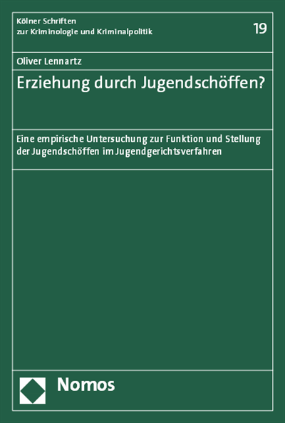 Cover des Buchs: Erziehung durch Jugendschöffen?