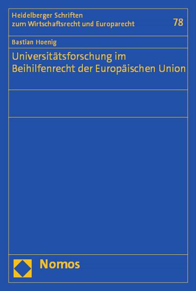 Cover des Buchs: Universitätsforschung im Beihilfenrecht der Europäischen Union