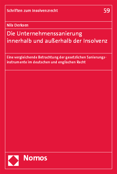 Cover des Buchs: Die Unternehmenssanierung innerhalb und außerhalb der Insolvenz