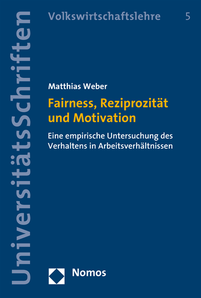 Cover of book: Fairness, Reziprozität und Motivation