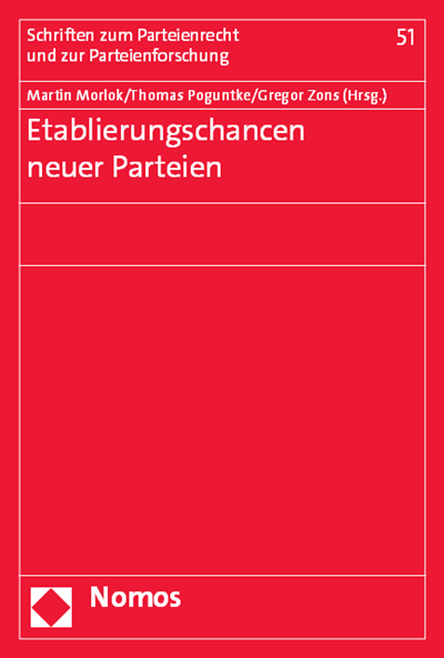 Cover des Buchs: Etablierungschancen neuer Parteien
