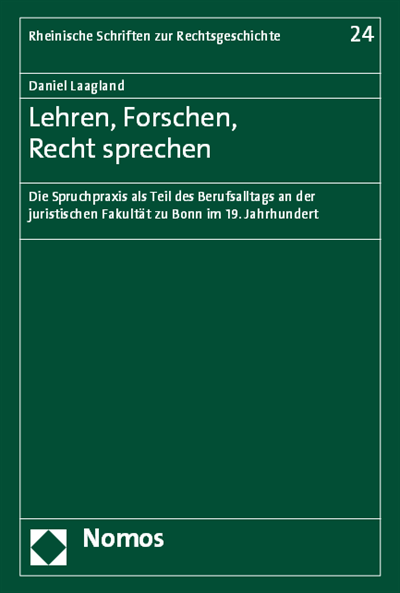 Cover of book: Lehren, Forschen, Recht sprechen
