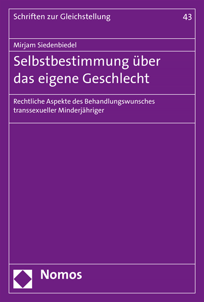 Cover of book: Selbstbestimmung über das eigene Geschlecht