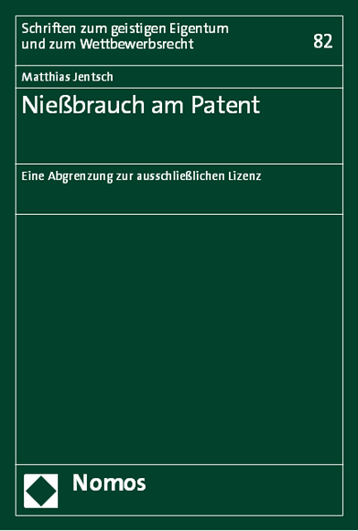 Cover des Buchs: Nießbrauch am Patent