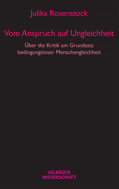 Cover of book: Vom Anspruch auf Ungleichheit