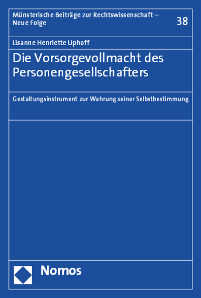 Cover of book: Die Vorsorgevollmacht des Personengesellschafters