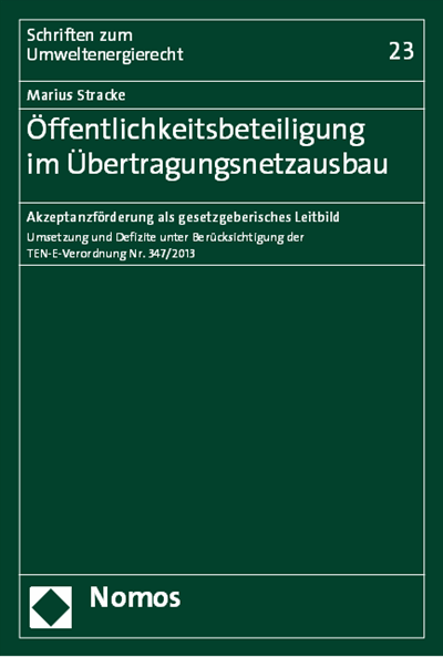 Cover des Buchs: Öffentlichkeitsbeteiligung im Übertragungsnetzausbau