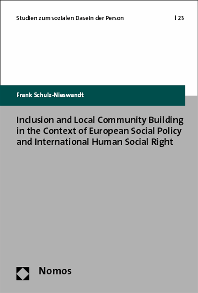 Cover of book: Inclusion and Local Community Building in the Context of European Social Policy and International Human Social Right