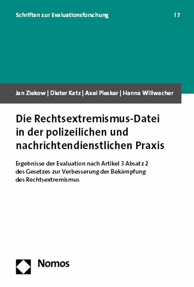Cover des Buchs: Die Rechtsextremismus-Datei in der polizeilichen und nachrichtendienstlichen Praxis
