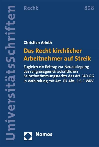 Cover des Buchs: Das Recht kirchlicher Arbeitnehmer auf Streik