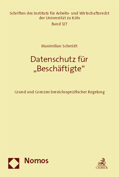 Cover des Buchs: Datenschutz für "Beschäftigte"
