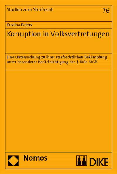 Cover des Buchs: Korruption in Volksvertretungen