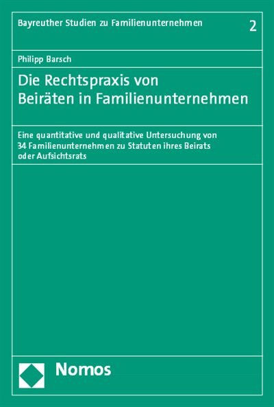 Cover of book: Die Rechtspraxis von Beiräten in Familienunternehmen