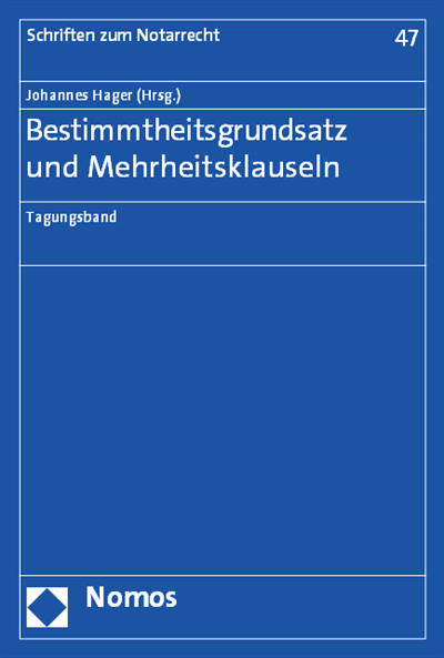 Cover des Buchs: Bestimmtheitsgrundsatz und Mehrheitsklauseln