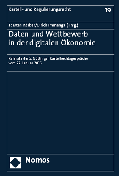 Cover of book: Daten und Wettbewerb in der digitalen Ökonomie