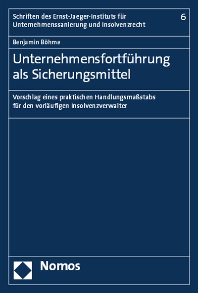 Cover of book: Unternehmensfortführung als Sicherungsmittel
